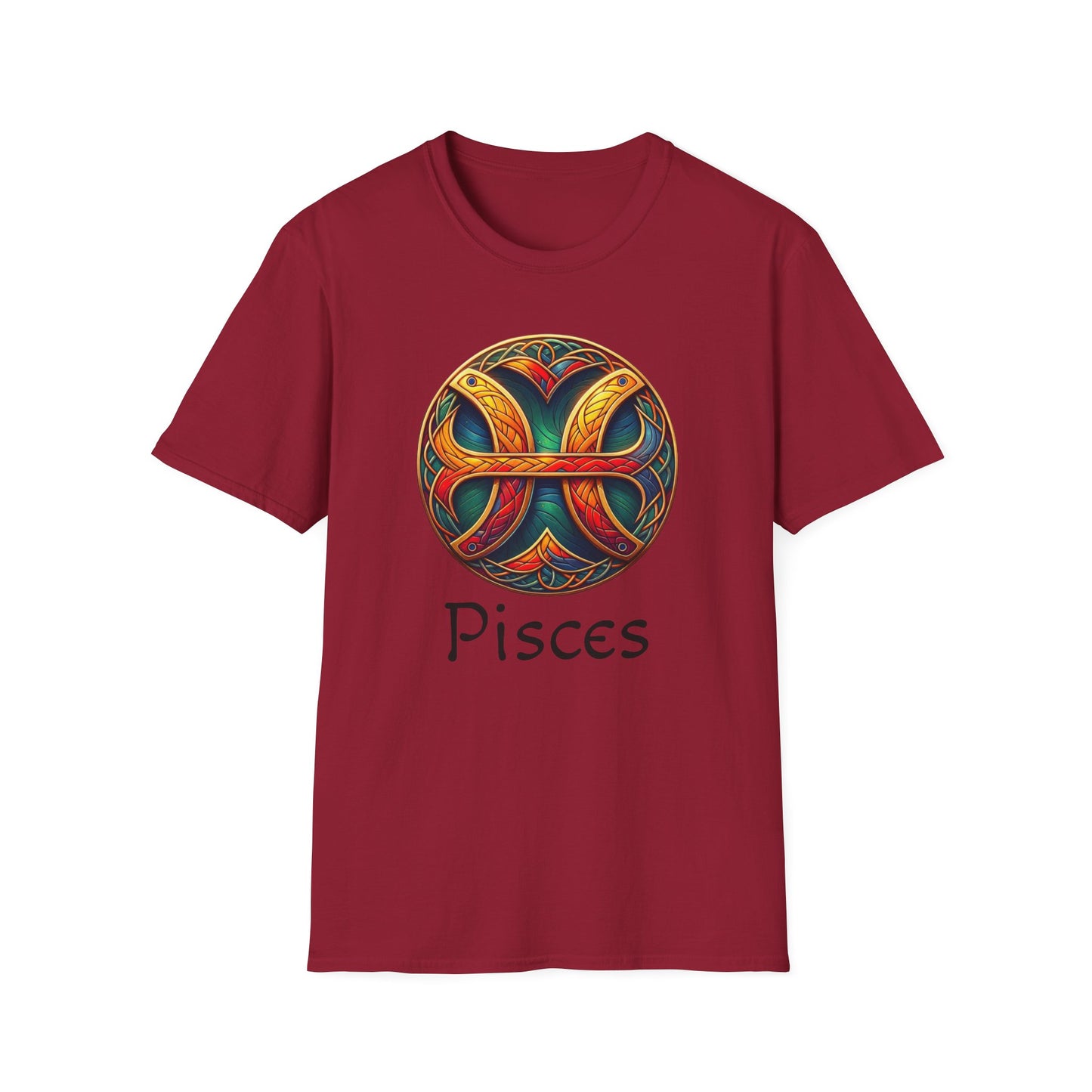 Celtic Design Astrological Symbol Unisex Soft style T-Shirt-Pisces