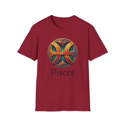 Celtic Design Astrological Symbol Unisex Soft style T-Shirt-Pisces