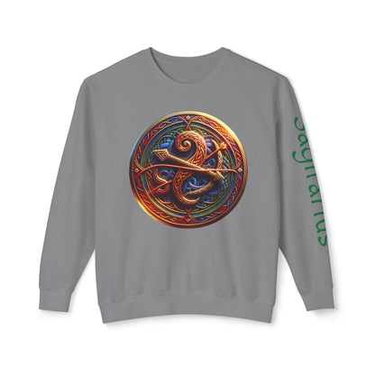 Crewneck Sweatshirt with Celtic Astrological Symbols-Sagitarius