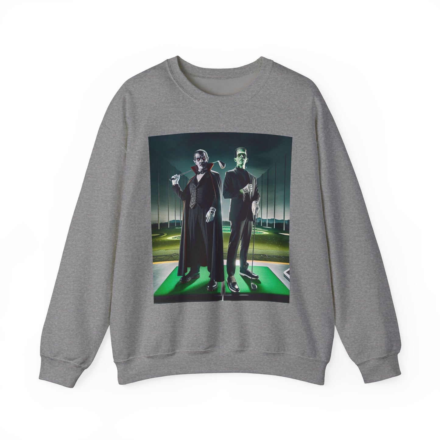 Halloween Golf Sweatshirt - Monster Duo Dracula & Frankenstein