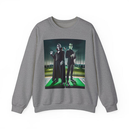 Halloween Golf Sweatshirt - Monster Duo Dracula & Frankenstein