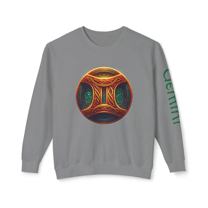 Crewneck Sweatshirt with Celtic Astrological Symbols-Gemini