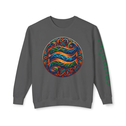 Crewneck Sweatshirt with Celtic Astrological Symbols-Aquarius