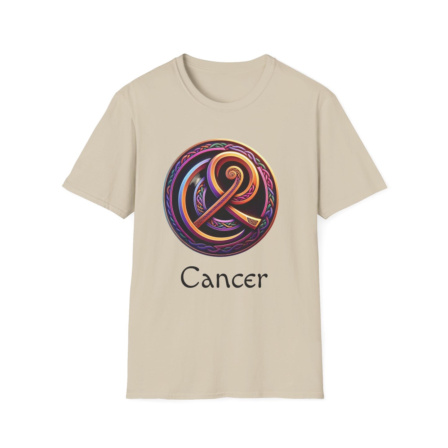 Celtic Design Astrological Symbol Unisex Soft style T-Shirt-Cancer