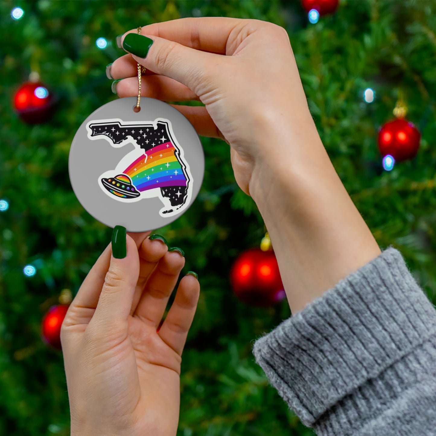 Alien Pride State Ornaments Grey