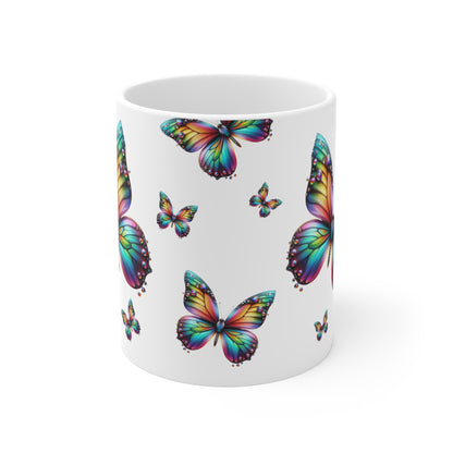 Neon Rainbow Butterflies Mug