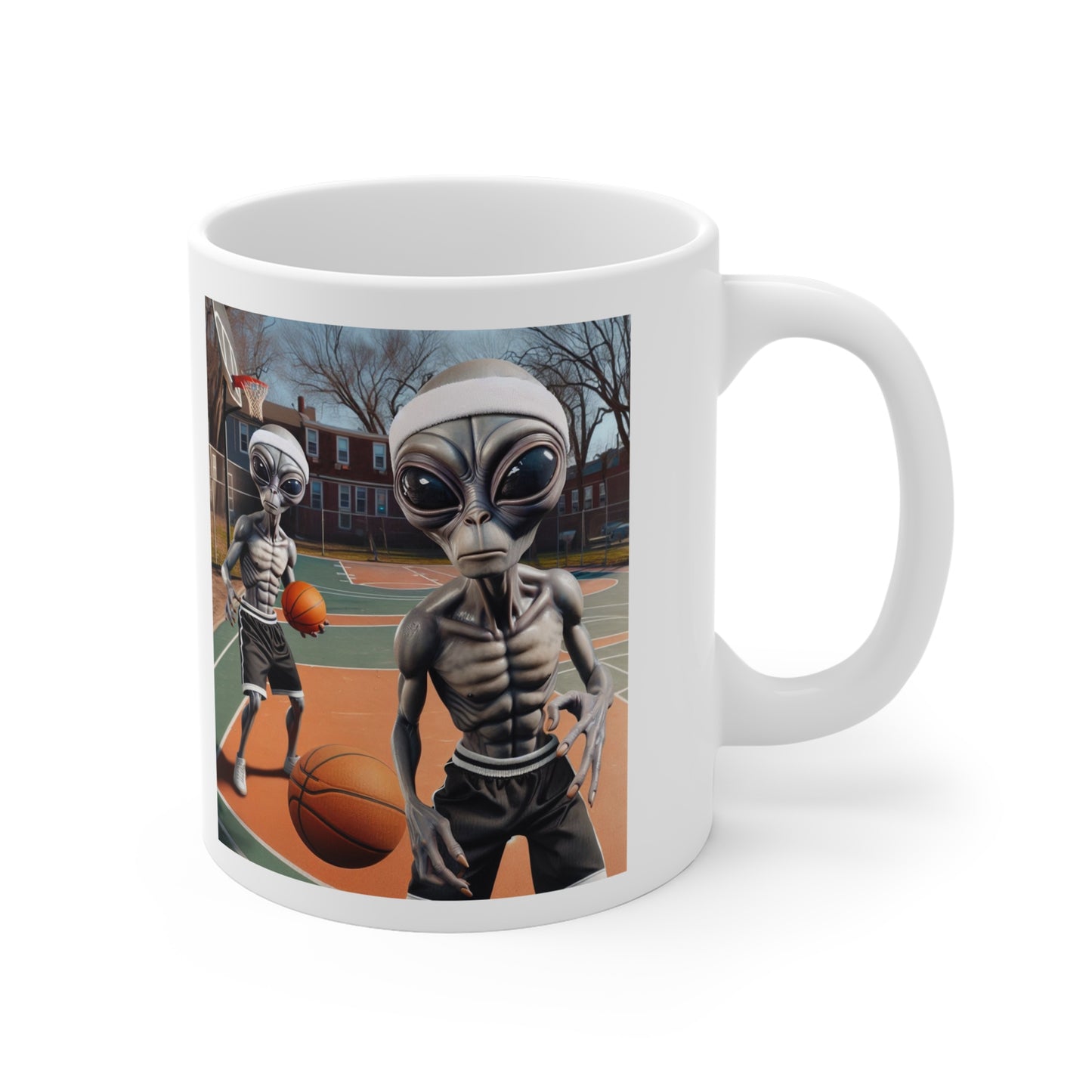 Alien Basketball Players Coffee Mug