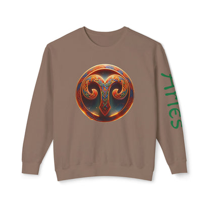 Crewneck Sweatshirt with Celtic Astrological Symbols-Aries