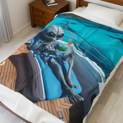 Billionaire Bob the Alien Velveteen Plush Blanket