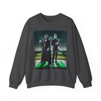 Halloween Golf Sweatshirt - Monster Duo Dracula & Frankenstein
