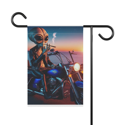 Alien Biker Garden & House Banner