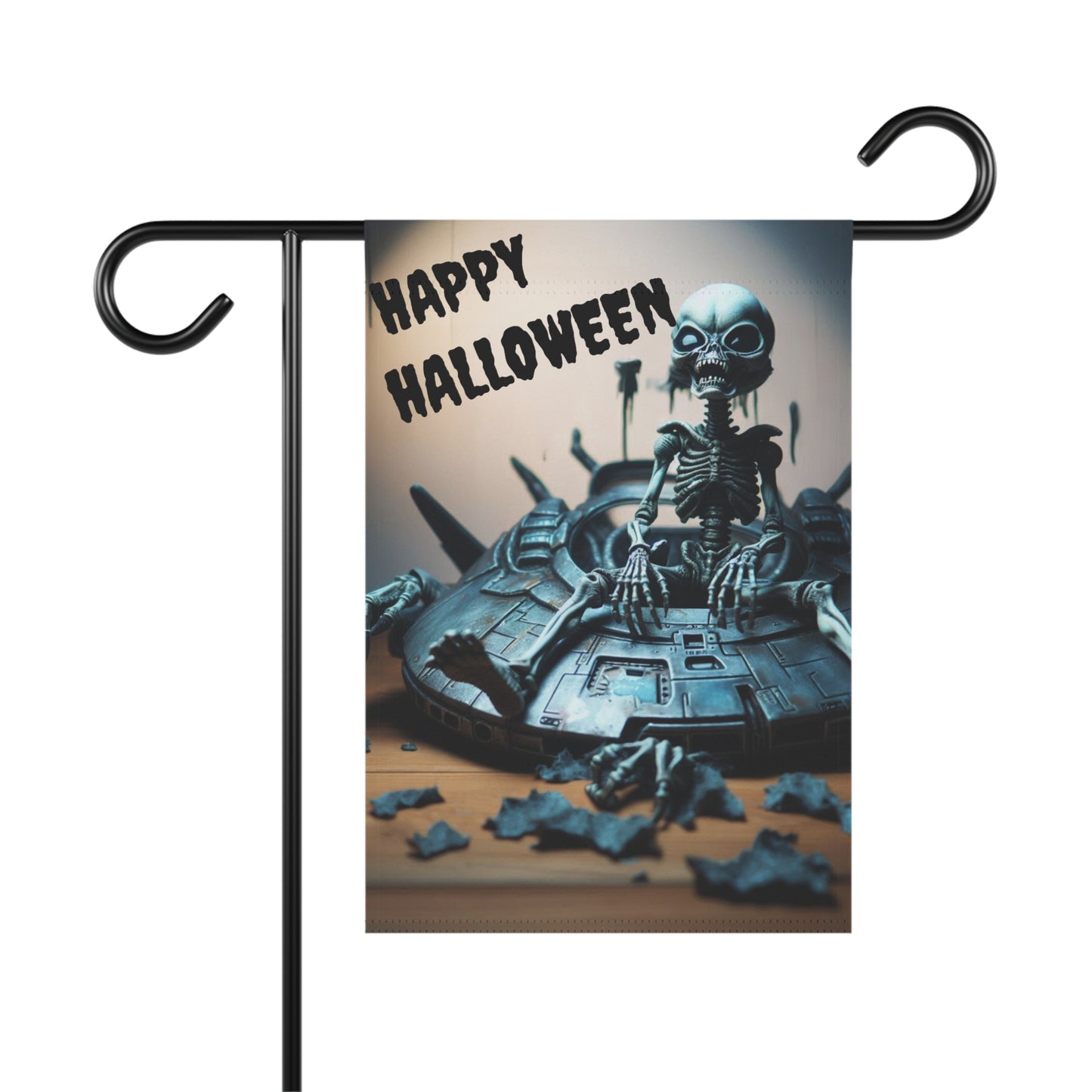 Alien Halloween Welcome Flag