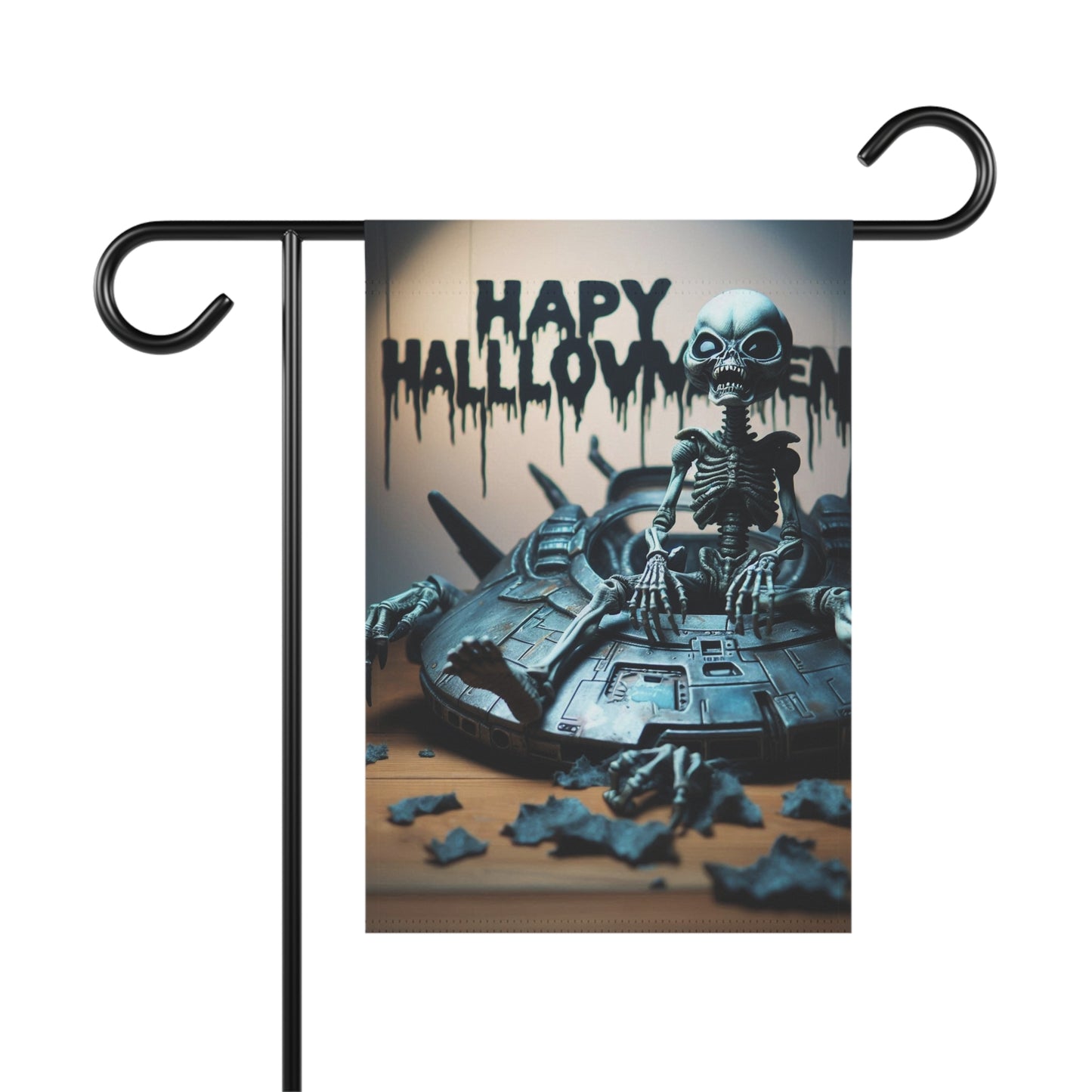 Halloween Alien Zombie Garden Flag