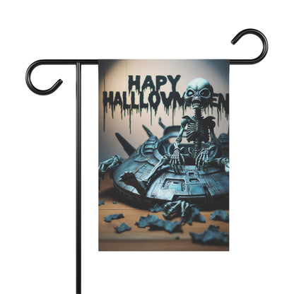 Halloween Alien Zombie Garden Flag