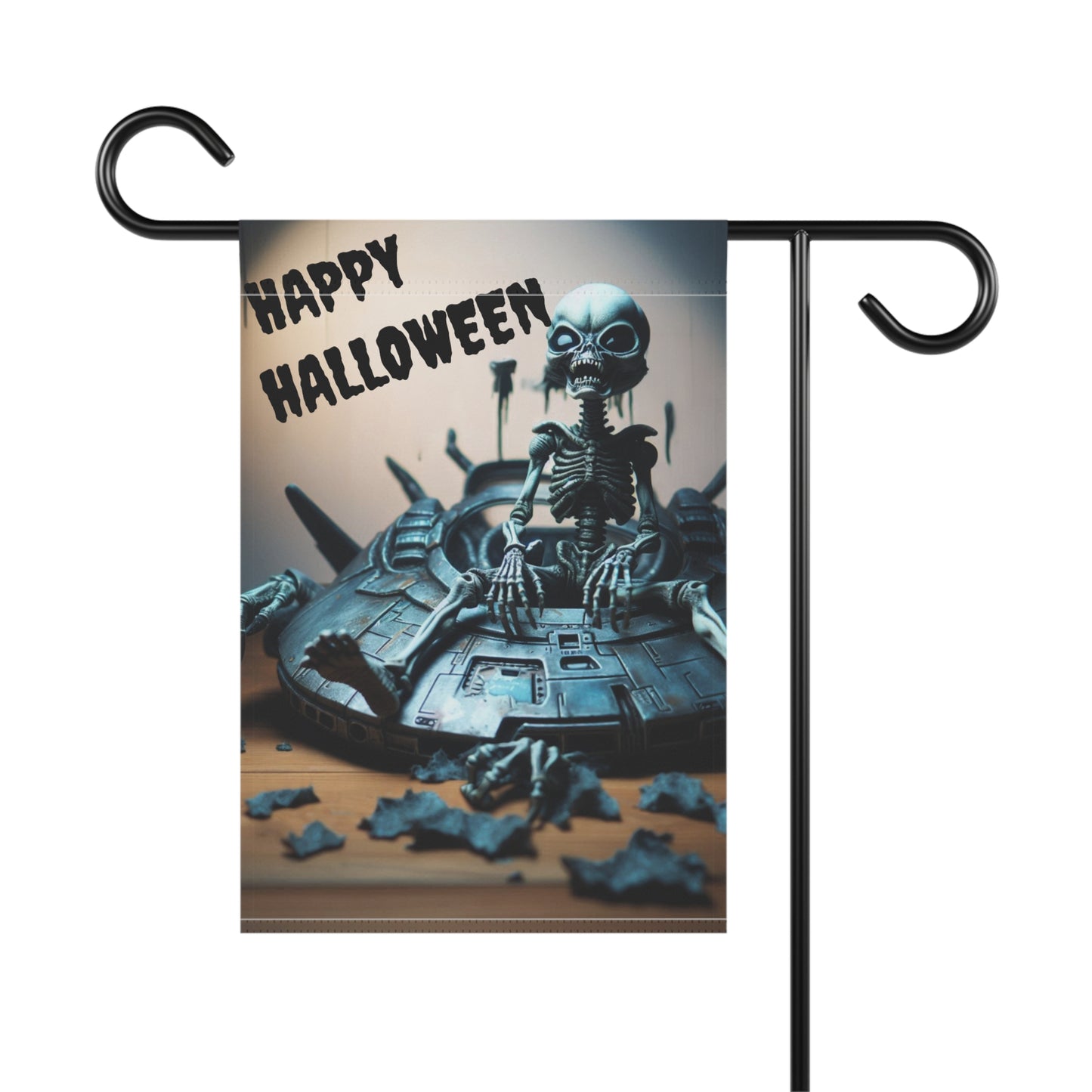 Alien Halloween Welcome Flag