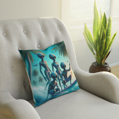 Surfing Alien Pillow