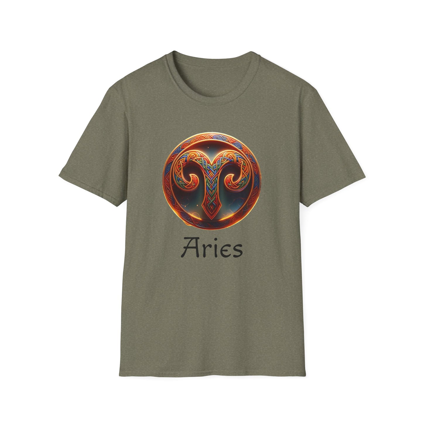 Celtic Design Astrological Symbol Unisex Soft style T-Shirt-Aries