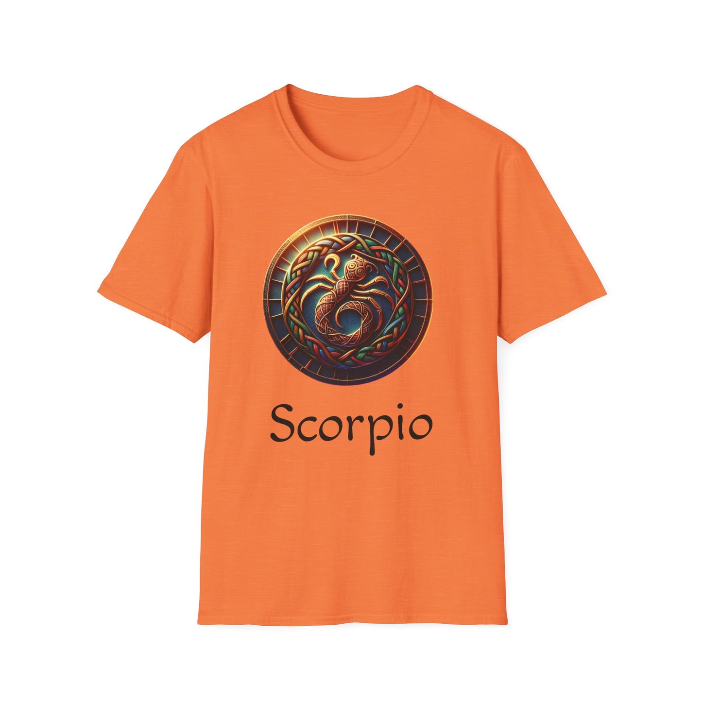 Celtic Design Astrological Symbol Unisex Soft style T-Shirt-Scorpio