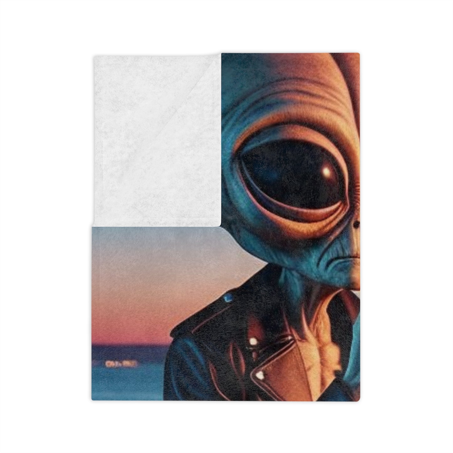 Alien on a Hog Microfiber Blanket