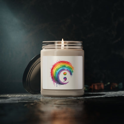 Semicolon Pride Scented Soy Candle, 9oz