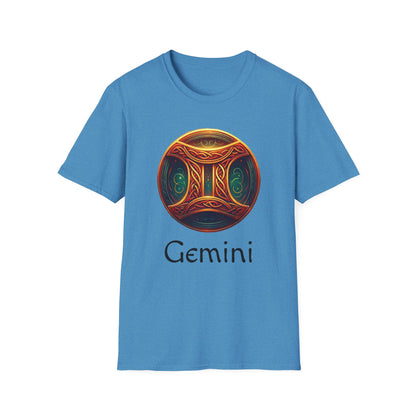 Celtic Design Astrological Symbol Unisex Soft style T-Shirt-Gemini