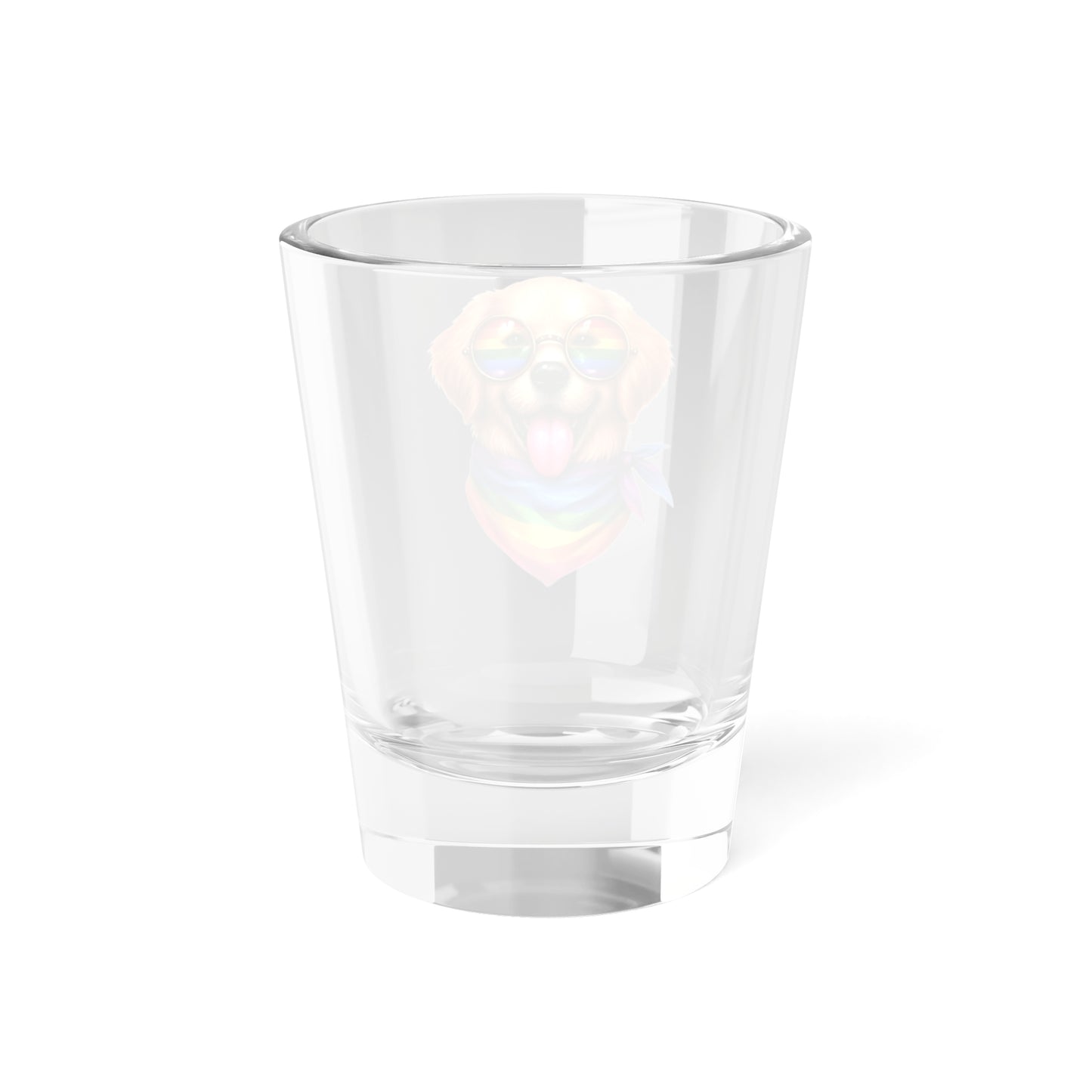 Happy Rainbow Dog Shot Glass