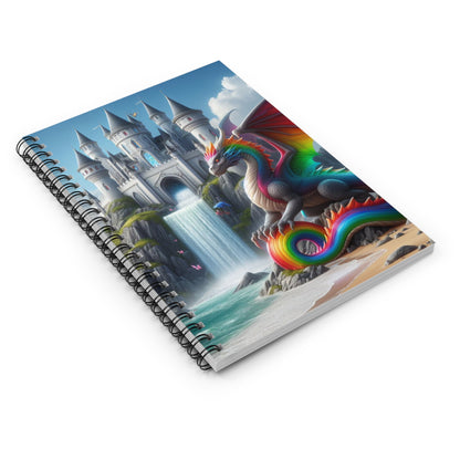 Dragon Guarding White Castle Spiral Notebook