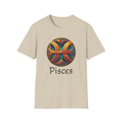 Celtic Design Astrological Symbol Unisex Soft style T-Shirt-Pisces