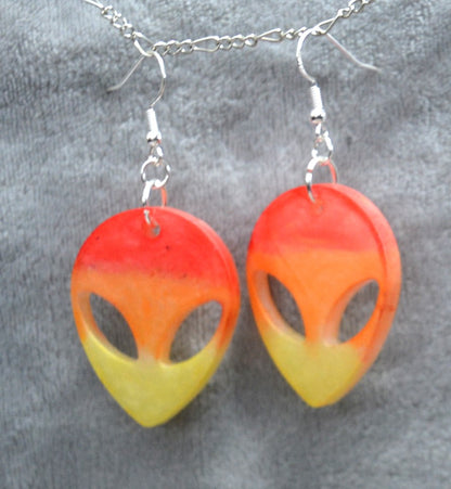 Happy Little Aliens in Mica Earing