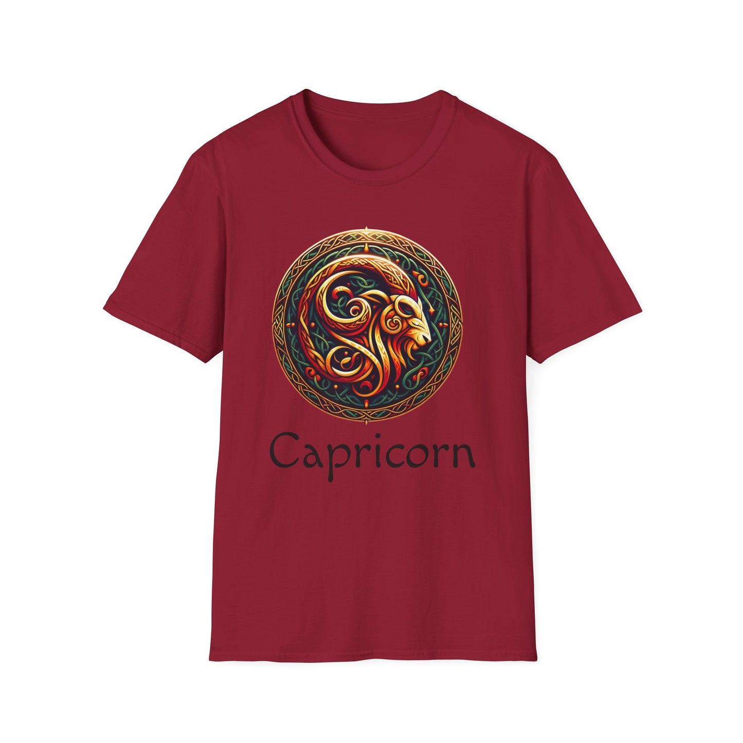 Celtic Design Astrological Symbol Unisex Soft style T-Shirt-Capricorn