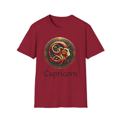 Celtic Design Astrological Symbol Unisex Soft style T-Shirt-Capricorn