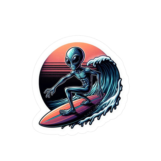 Surfing Aliens Vinyl Decals