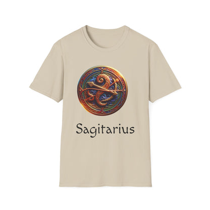 Celtic Design Astrological Symbol Unisex Soft style T-Shirt-Sagitarius