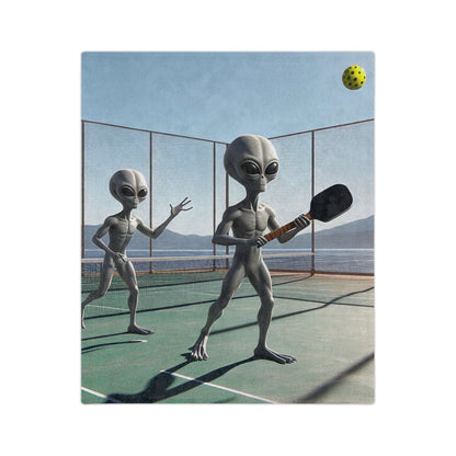 Alien Pickeball Velveteen Microfiber Blanket