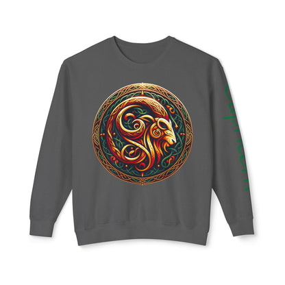 Crewneck Sweatshirt with Celtic Astrological Symbols-Capricorn