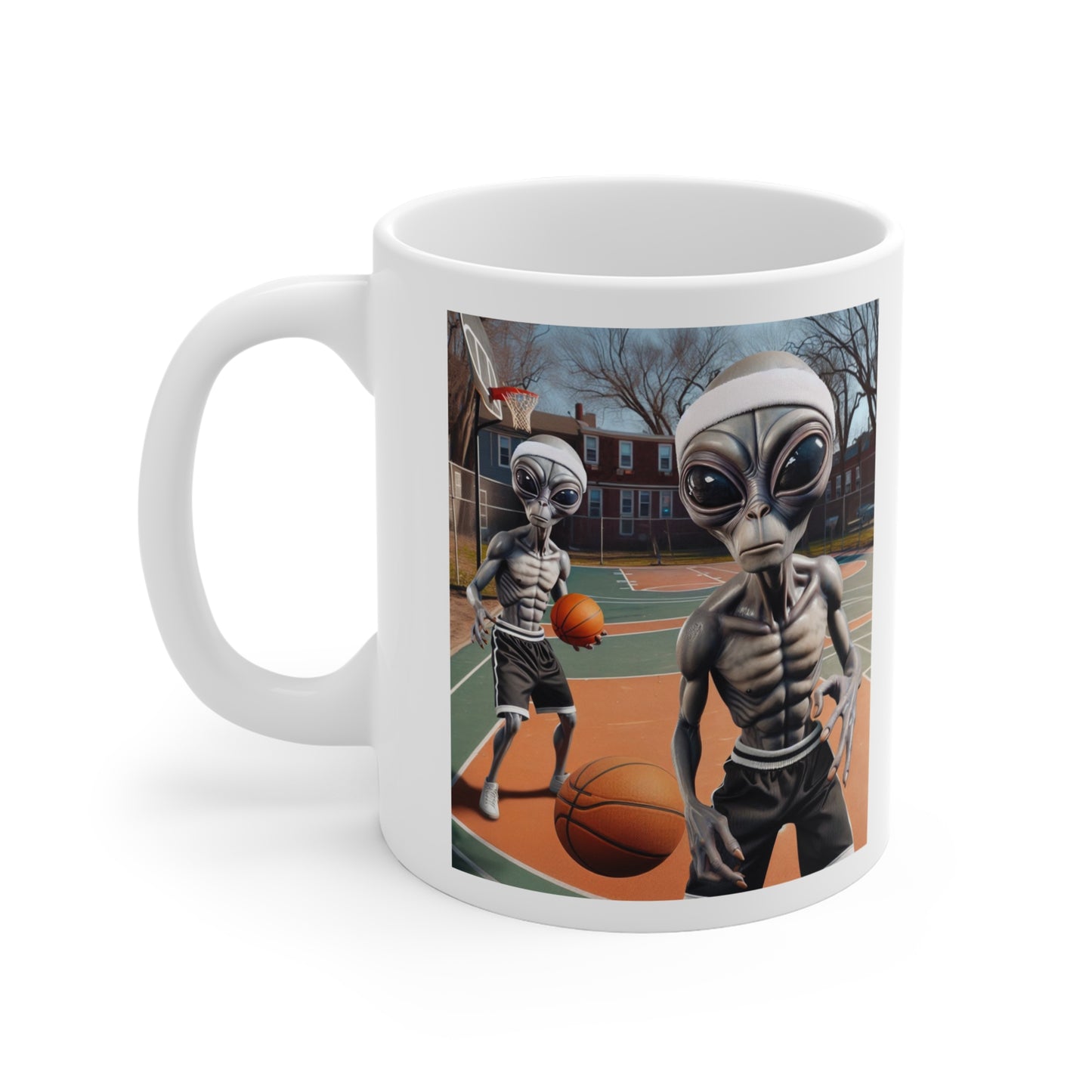 Alien Basketball Players Coffee Mug