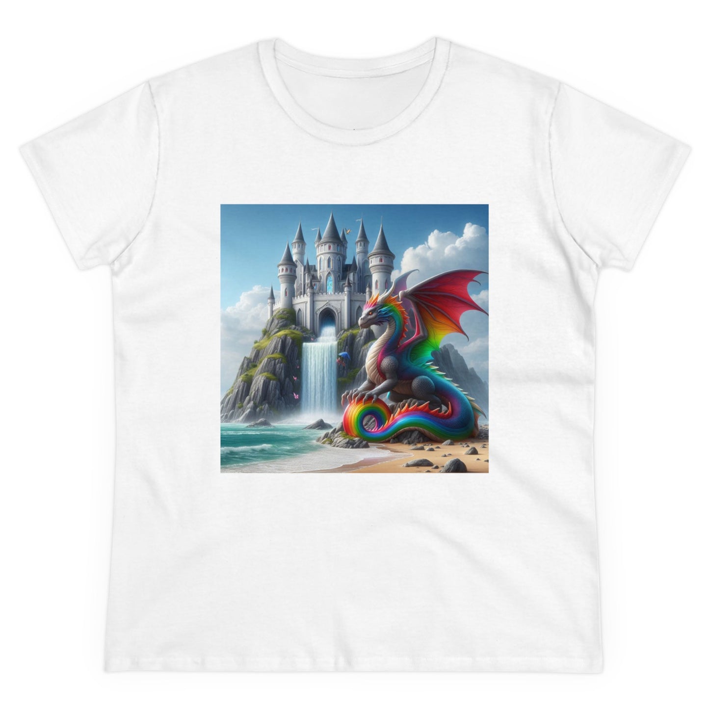 Rainbow Dragon Warrior Fitted Cotton Tee