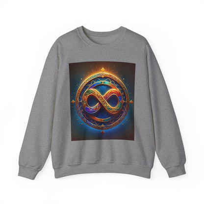 Crewneck Sweatshirt with Celtic Infinity Symbol Design