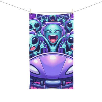 Rollercoasters and Aliens  Hand Towel