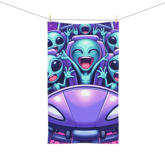 Rollercoasters and Aliens  Hand Towel