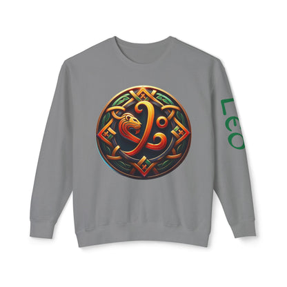 Crewneck Sweatshirt with Celtic Astrological Symbols-Leo