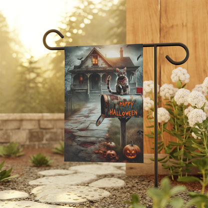 Halloween Zombie Cat Garden Flag