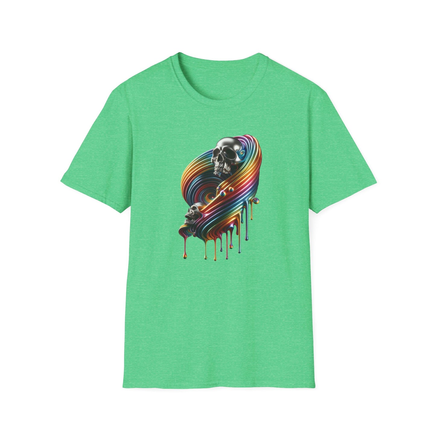 Metallic Rainbow Drip Skull T-Shirt - Gay Pride