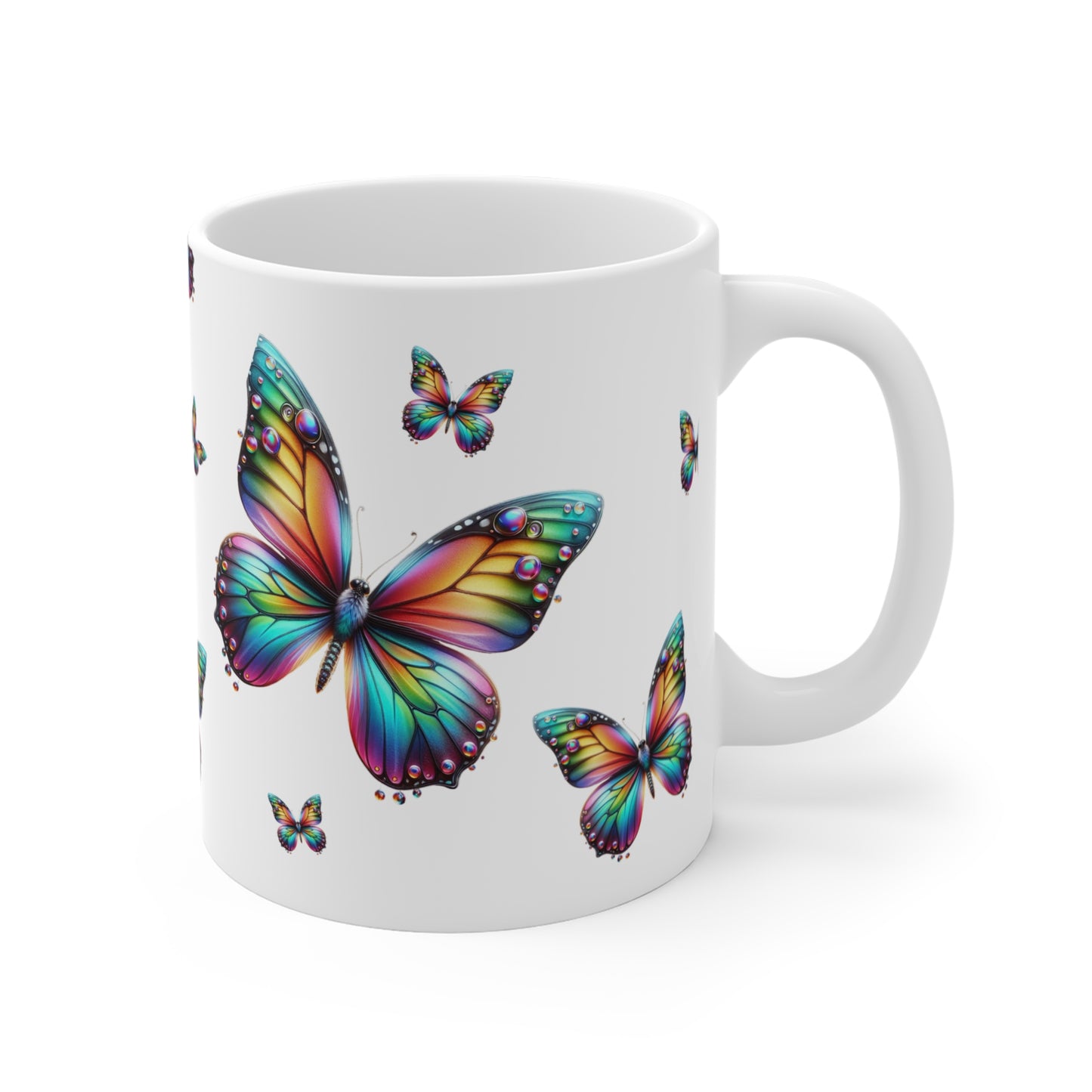 Neon Rainbow Butterflies Mug