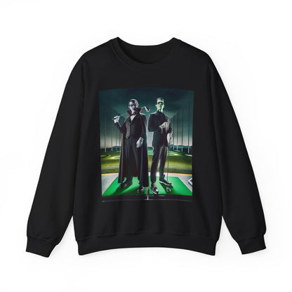 Halloween Golf Sweatshirt - Monster Duo Dracula & Frankenstein