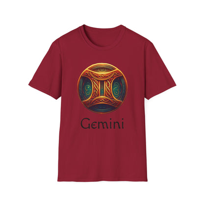 Celtic Design Astrological Symbol Unisex Soft style T-Shirt-Gemini