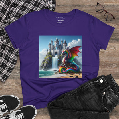 Rainbow Dragon Warrior Fitted Cotton Tee