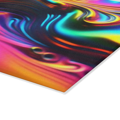 Molten Rainbow Glass Cutting Board