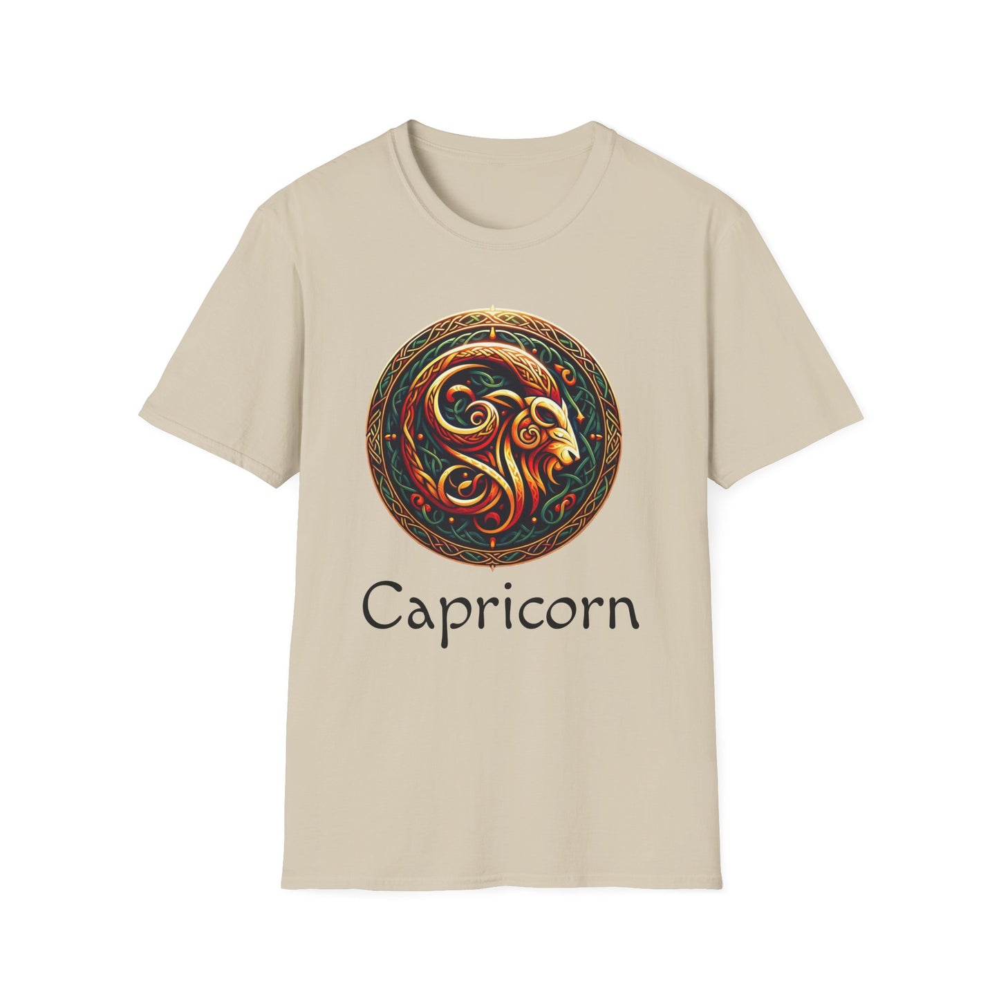 Celtic Design Astrological Symbol Unisex Soft style T-Shirt-Capricorn