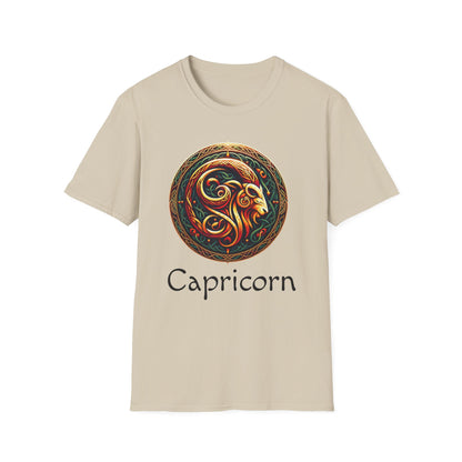 Celtic Design Astrological Symbol Unisex Soft style T-Shirt-Capricorn
